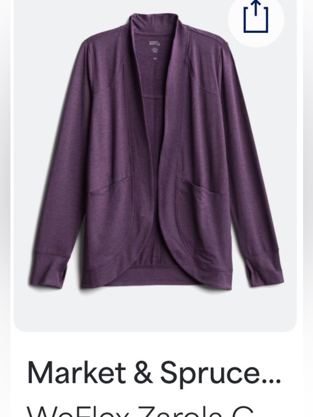 Market & Spruce Open-Front Cardigan - purple